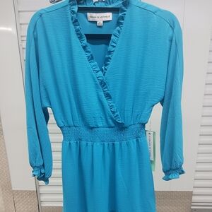 Emma & Michele Womens Dress Petite Small Tiered Ruffles